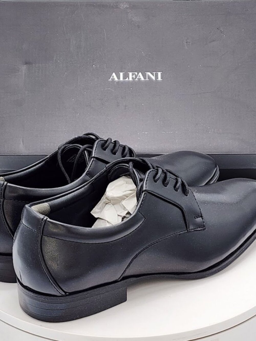 Alfani Andrew Black Plain Toe Derby Dress Shoes Men’s Size 11.5 M New - Picture 3 of 11
